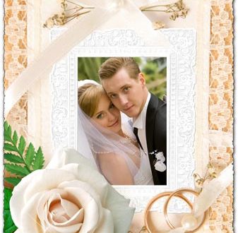 Wedding photo frame Photoshop template