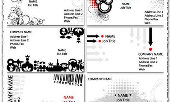 White business cards vectors