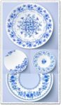 White plates with russian ornament vectors
