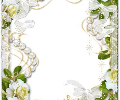White wedding flowers png photo frames