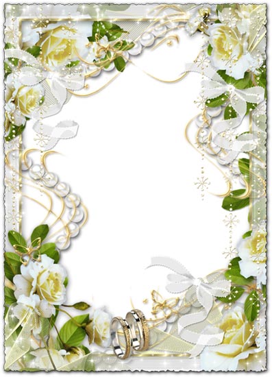 White wedding flowers png photo frames