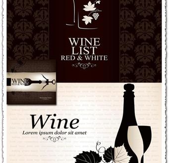Wine bottle vector restaurant banners