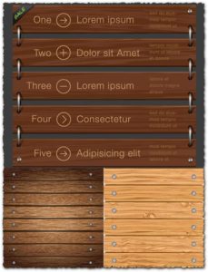 Wooden list board vectors