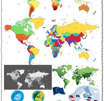 World and European vector maps