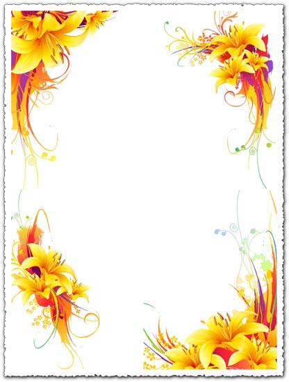 Yellow lily vector flower design
