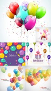 Happy birthday balloons vectors and backgrounds