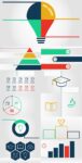 Academic charts and bars vector infographics