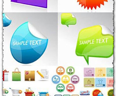 Advertising and shopping stickers vectors