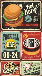 American vintage label signs vector