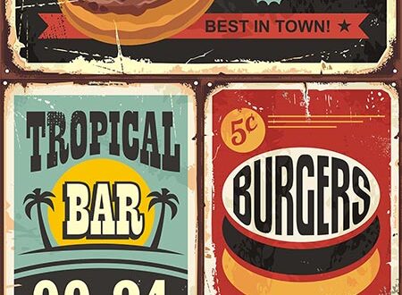 American vintage label signs vector