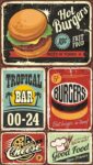 American vintage label signs vector