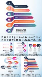 Business bended labels vector infographics