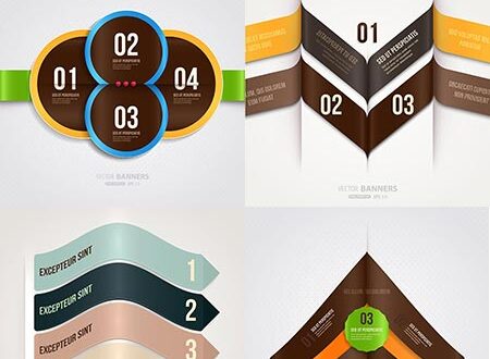 Business colorful stickers vectors