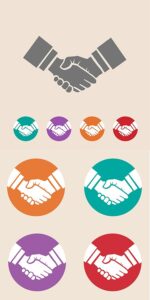 Business handshake vector flat design