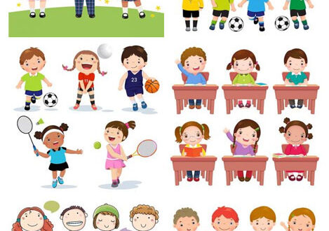 Children activities at school vectors