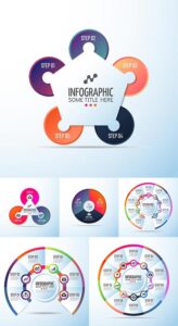 Circular diagrams and infographics vector