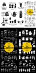 Coffee quotes vector stickers