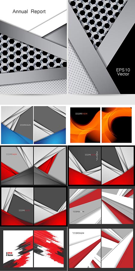 Colorful brochure covers vectors