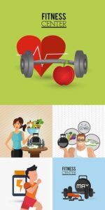 Fitness lifestyle vector banners