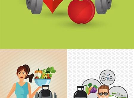 Fitness lifestyle vector banners