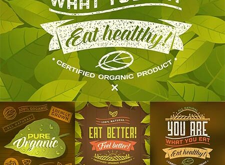 Green organic lifestyle vector banners
