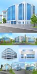 Isometric business office vector architecture
