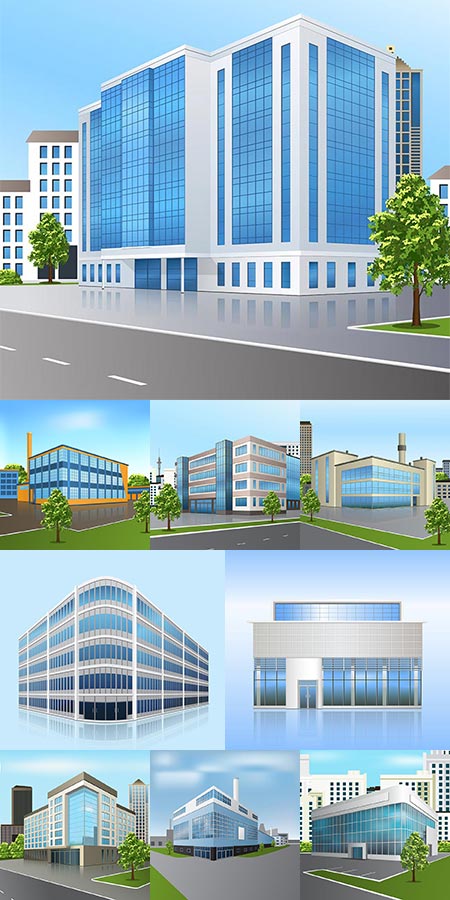 Isometric business office vector architecture