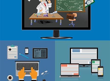 Online learning education vector concepts