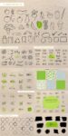 Organic bio labels vector patterns
