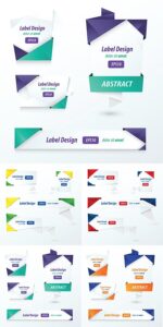 Origami advertising vector banners