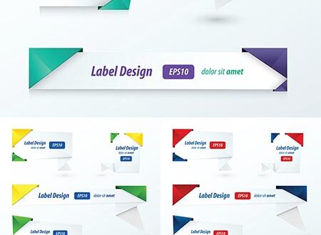Origami advertising vector banners