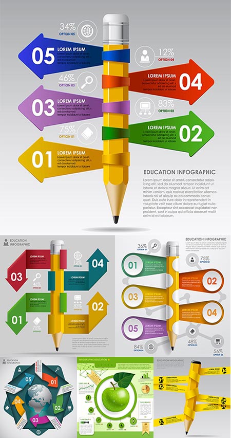 Pointers and arrows infographics