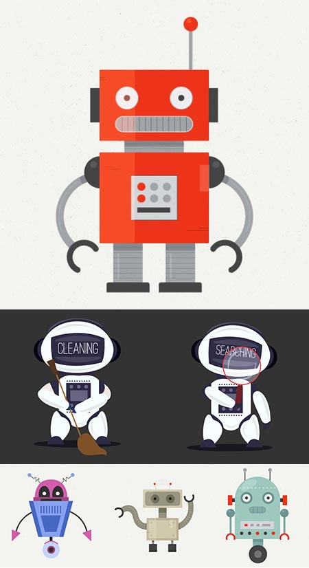 Robot character vector illustration