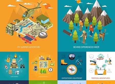 Specific touristic activities vector banners