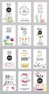 Spring big sales vertical vector banners