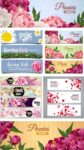 Spring floral banners vector design