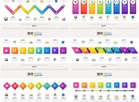 Timeline slides vector infographics