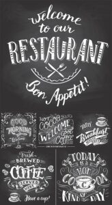 Vintage chalkboard signs vectors