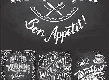 Vintage chalkboard signs vectors