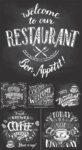 Vintage chalkboard signs vectors