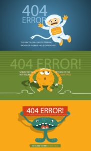 Creative 404 page vector templates