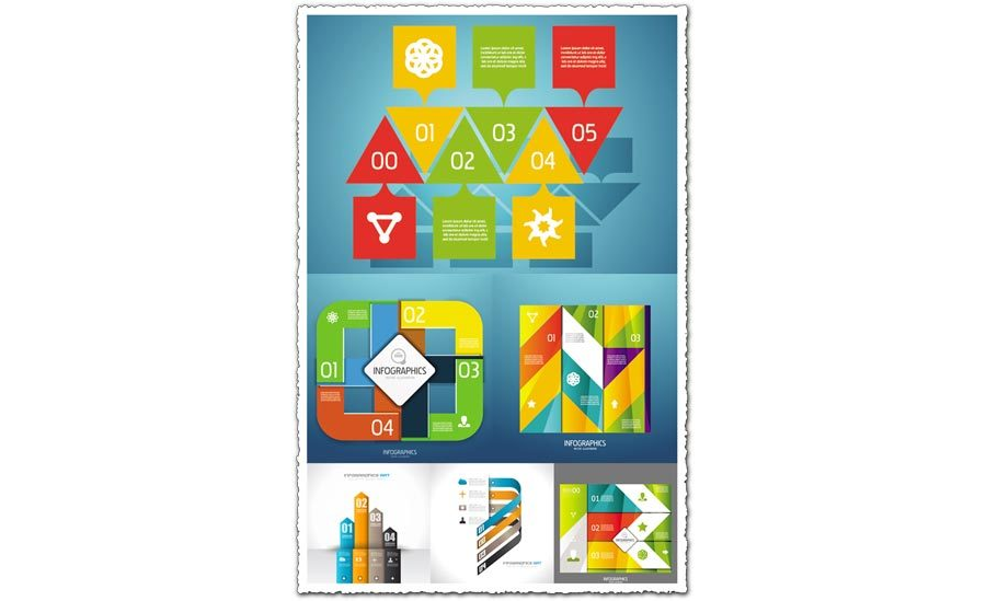 Infographics numbered lists vectors