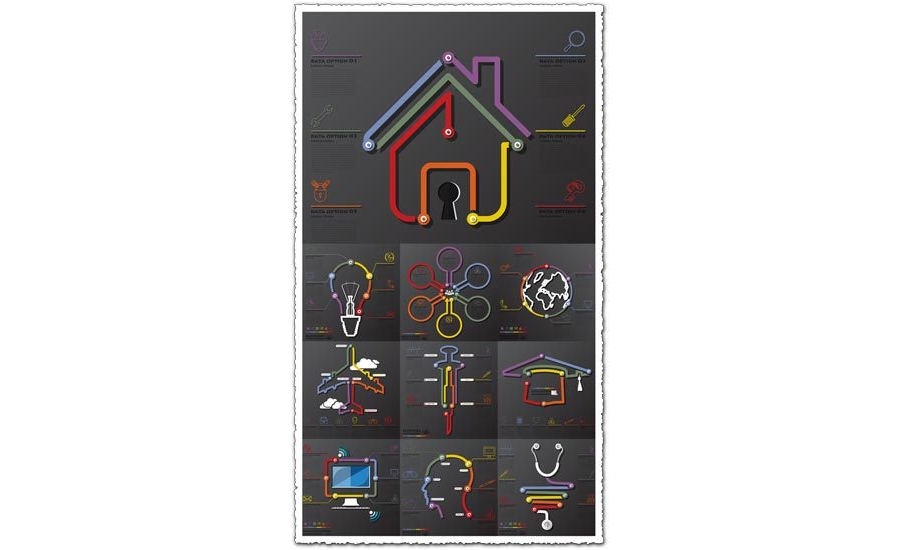 Business and education infographics lines vector