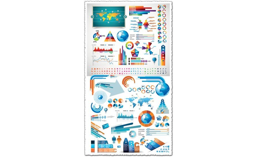 Statistic charts infographics vector