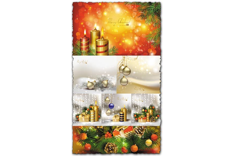Christmas illustration cards vectors