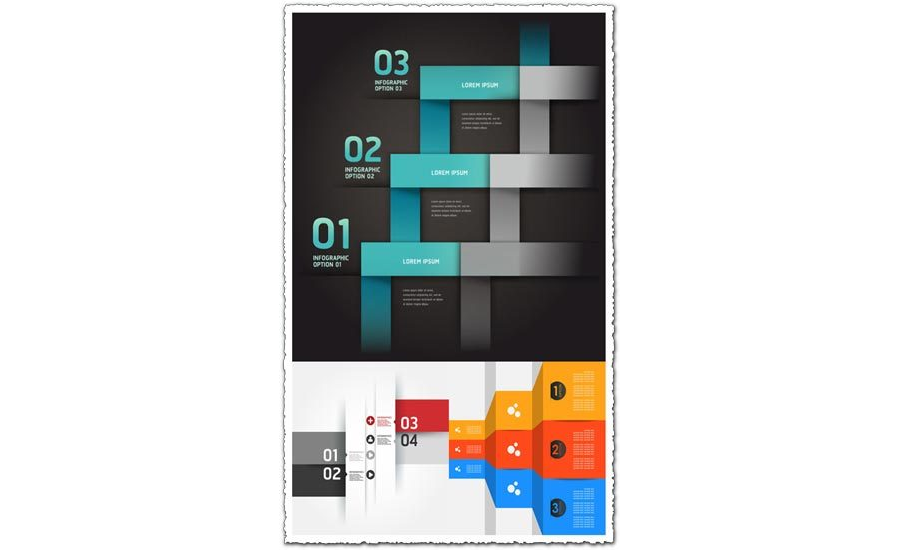 Modern option origami infographics banner