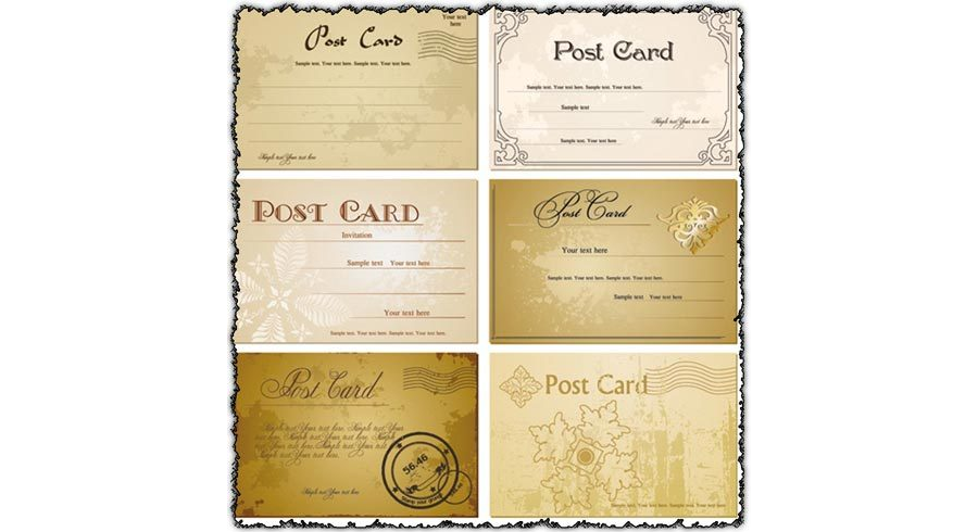 Classic postcards vectors