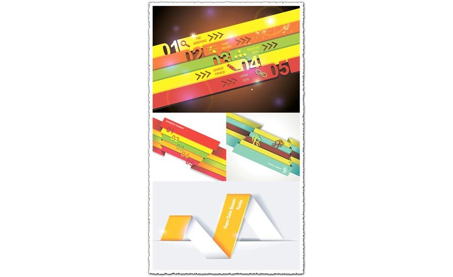 Option numbers origami infographics vector