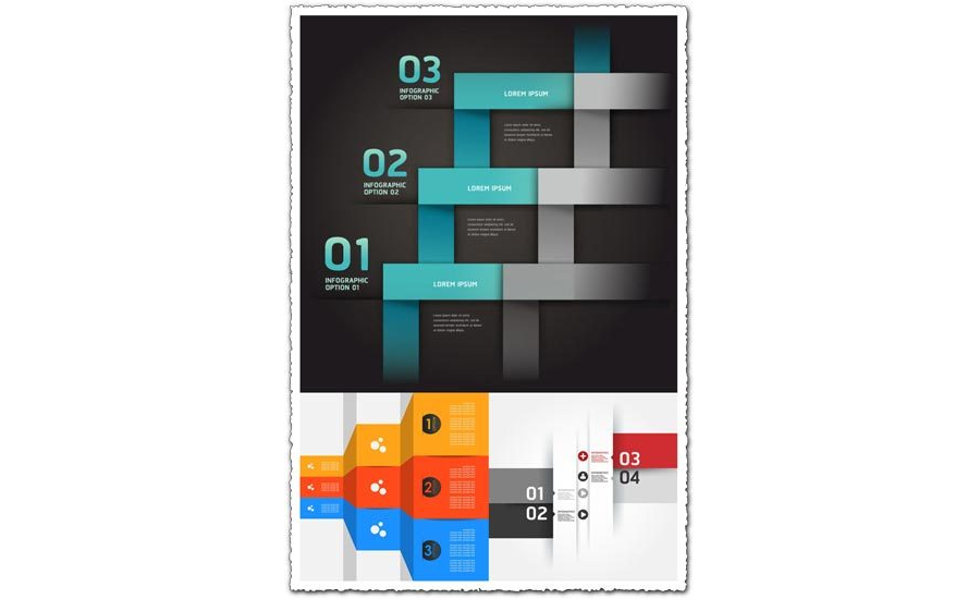 Option labels for text infographics vector