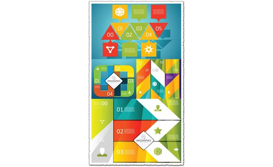 NUMBERED GEOMETRIC SHAPES VECTOR